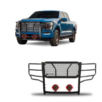 Black Horse Off Road - Black Horse RU-FOF116-B-PLR Black HD Guard w/LED's for 21-25 Ford F150
