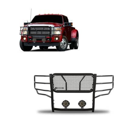 Black Horse Off Road - Black Horse RU-FOF211-B-PLB HD Grille Guard w/7.0" LED F250/F350/F450/F550 SD