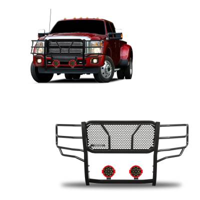 Black Horse Off Road - Black Horse RU-FOF211-B-PLR Black HD Guard w/5.3" LED's for F250/F350/F450/F550