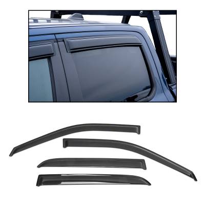 Black Horse Off Road - Black Horse 140540 Rain Guard/Deflectors for 19-24 RAM 1500 Crew Cab Smoke 4Pc