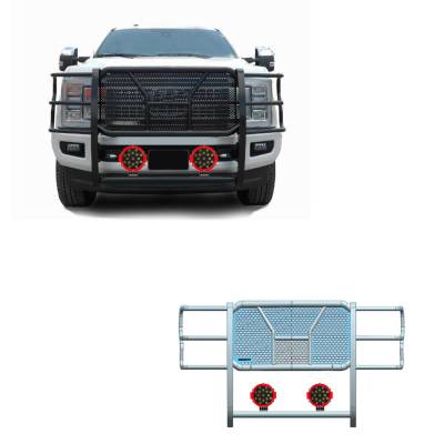 Black Horse Off Road - Black Horse RU-FOF217-B-PLR Black HD Guard w/5.3" LED's for F250/F350/F450/F550