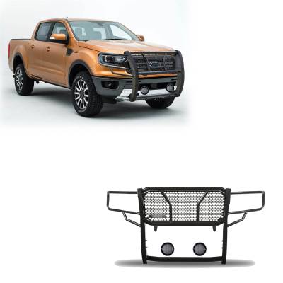 Black Horse Off Road - Black Horse RU-FORA19-B-PLFB HD Grille Guard w/5.3" LED for 19-23 Ford Ranger