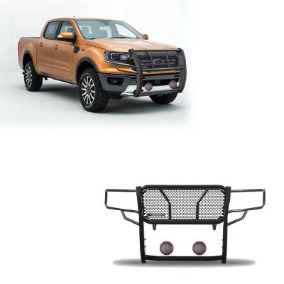 Black Horse Off Road - Black Horse RU-FORA19-B-PLFR HD Grille Guard w/5.3" LED's for 19-23 Ford Ranger
