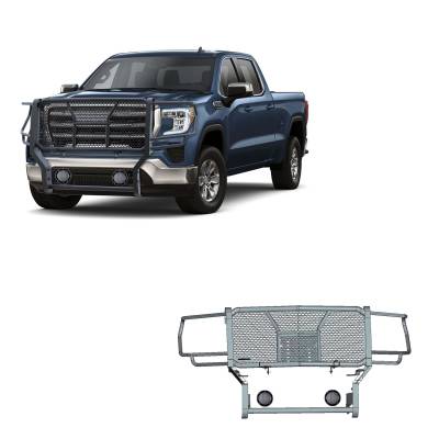 Black Horse Off Road - Black Horse RU-GMSI20-B-PLFB HD Grille Guard w/5.3" LED for Sierra 2500HD/3500HD