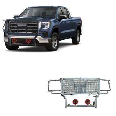 Black Horse Off Road - Black Horse RU-GMSI20-B-PLR Black HD Guard w/7.0" LED's for Sierra 2500HD/3500