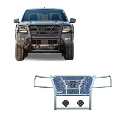 Black Horse Off Road - Black Horse RU-NIFR22-B-PLB HD Grille Guard w/7.0" LEDs for 22-25 Frontier