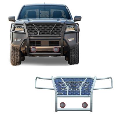 Black Horse Off Road - Black Horse RU-NIFR22-B-PLFR HD Grille Guard w/5.3" LED's for 22-25 Frontier