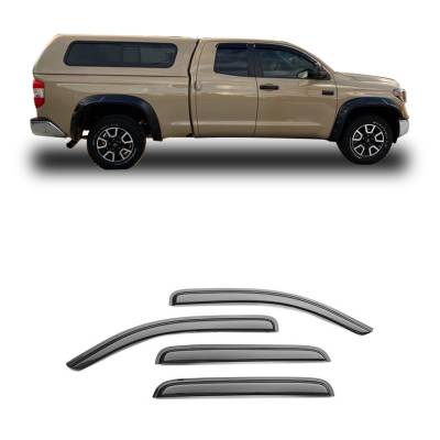 Black Horse Off Road - Black Horse 141655 Rain Guard/Deflectors 07-21 Toyota Tundra Double Cab 4Pc
