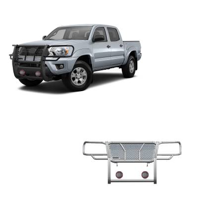 Black Horse Off Road - Black Horse RU-TOTA05-B-PLFR HD Grille Guard w/5.3" LED for 05-15 Toyota Tacoma