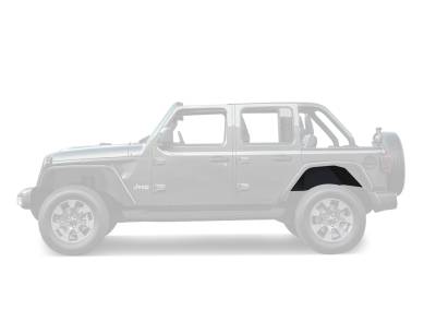 Black Horse Off Road - Black Horse TFFJL4R Rear Inner Fender Flares Liners for 18-25 Jeep Wrangler JL