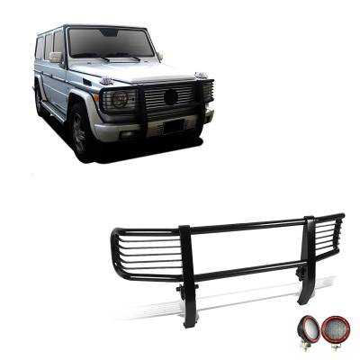 Black Horse Off Road - Black Horse PGBZA008A-PLFR Grille Guard w/5.3" LED's for G55 AMG/G500