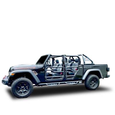 Black Horse Off Road - Black Horse RB09BK-KIT Classic Roll Bar w/40" LED Black 20-25 Jeep Gladiator