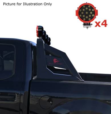 Black Horse Off Road - Black Horse RB-AR1B-PLR Armour Roll Bar w/7.0" LED RED Ram/F150/Titan/Tundra