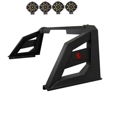 Black Horse Off Road - Black Horse RB-AR3B-PLB Armour Roll Bar w/7.0"LED Blk for Colorado/Canyon/Tacoma