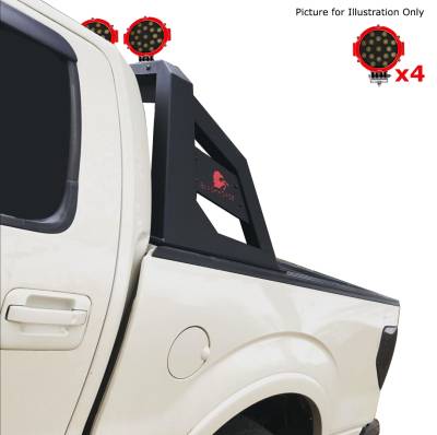 Black Horse Off Road - Black Horse RB-AR3B-PLR Armour Roll Bar w/7.0"LED Red for Colorado/Canyon/Tacoma