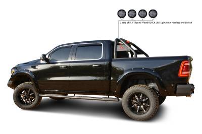 Black Horse Off Road - Black Horse RB015BK-PLFB Classic Roll Bar w/5.3" LED's Ford F250/F350/F450 SD