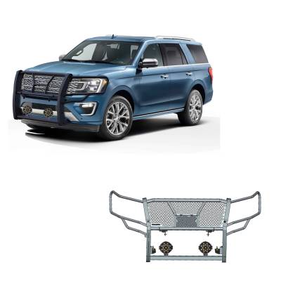 Black Horse Off Road - Black Horse Off Road RU-FOEX18-B-PLB Rugged Heavy Duty Grille Guard Kit