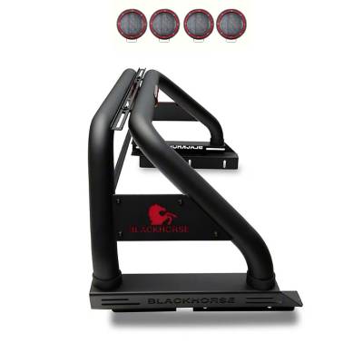Black Horse Off Road - Black Horse RB08BK-PLFR Classic Roll Bar w/5.3" LED's for 19-24 Ford Ranger