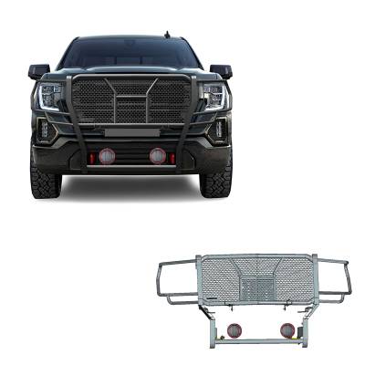 Black Horse Off Road - Black Horse RU-GMSI19-B-PLFR HD Grille Guard w/5.3" LED for 19-21 Sierra 1500