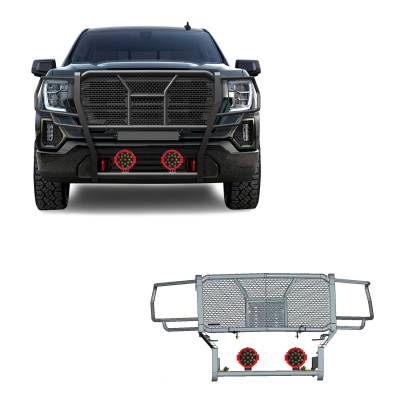 Black Horse Off Road - Black Horse RU-GMSI19-B-PLR Black HD Guard w/RED LED's for 19-21 GMC Sierra 1500