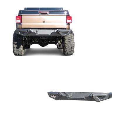 Black Horse Off Road - Black Horse ARB-JG20 Armour HD Black Rear Bumper for 20-25 Jeep Gladiator