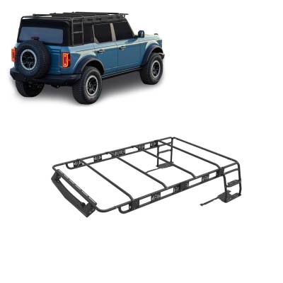 Black Horse Off Road - Black Horse TRRFB21 Traveler Roof Ladder Rack Black 21-25 Ford Bronco