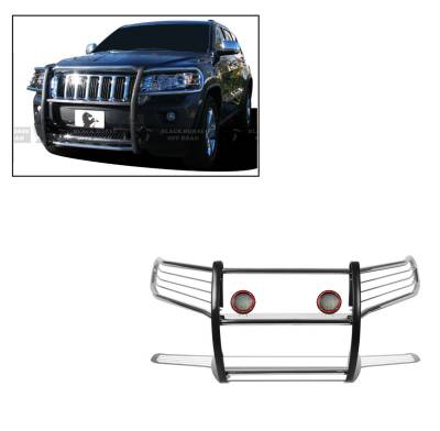 Black Horse Off Road - Black Horse 17A080202MSS-PLFR SS Grille Guard w/LED for 11-21 Jeep G Cherokee