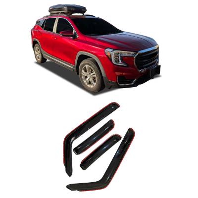 Black Horse Off Road - Black Horse 1494263IN Rain Guard/Deflectors 17-24 GMC Acadia Smoke 4Pc