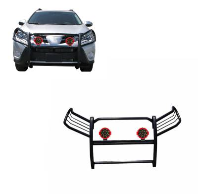 Black Horse Off Road - Black Horse 17A093902MA-PLR Black Grille Guard w/LED for 06-18 Toyota RAV4