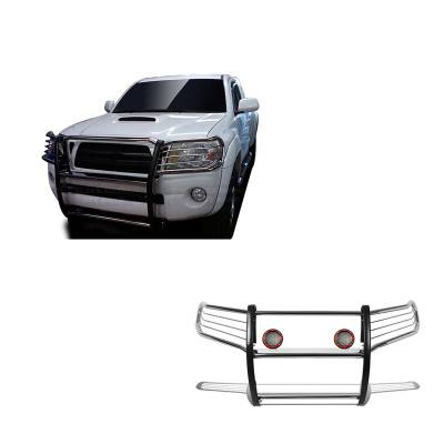 Black Horse Off Road - Black Horse 17A096400MSS-PLFR SS Grille Guard w/LED for 05-15 Toyota Tacoma