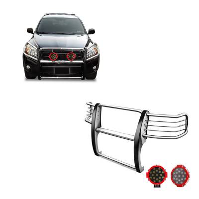 Black Horse Off Road - Black Horse 17A093902MSS-PLR SS Grille Guard w/LED for 06-18 Toyota RAV4