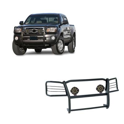 Black Horse Off Road - Black Horse 17A096400MA-PLB Black Grille Guard w/LED for 05-15 Toyota Tacoma