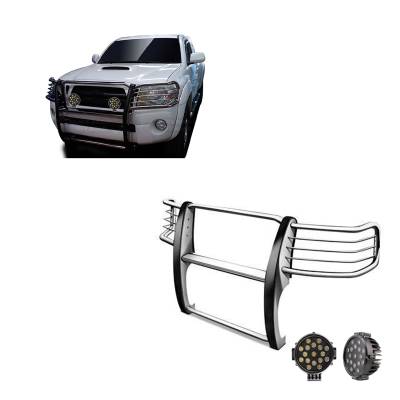 Black Horse Off Road - Black Horse 17A096400MSS-PLB SS Grille Guard w/LED for 05-15 Toyota Tacoma