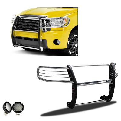 Black Horse Off Road - Black Horse 17A098900MSS-PLFB SS Grille Guard w/LED for Toyota Sequoia/Tundra