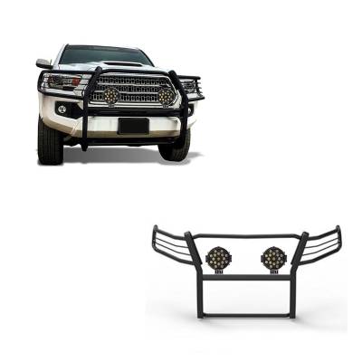 Black Horse Off Road - Black Horse 17A096402MA-PLB Black Grille Guard w/LED for 16-23 Toyota Tacoma