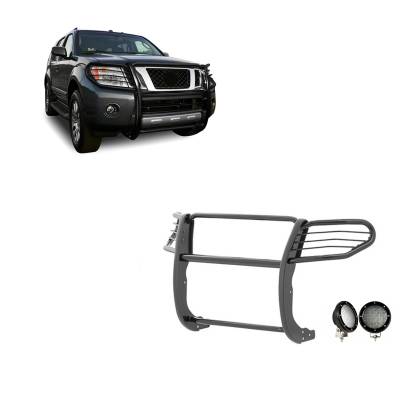 Black Horse Off Road - Black Horse 17A110200MA-PLFB Black Grille Guard w/LED for Frontier/Pathfinder
