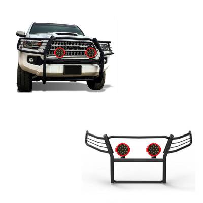 Black Horse Off Road - Black Horse 17A096402MA-PLR Black Grille Guard w/LED for 16-23 Toyota Tacoma