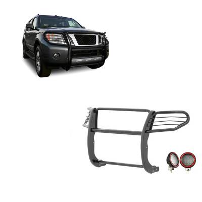 Black Horse Off Road - Black Horse 17A110200MA-PLFR Black Grille Guard w/LED for Frontier/Pathfinder
