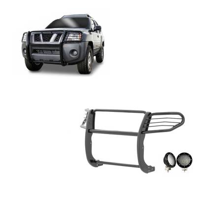Black Horse Off Road - Black Horse 17A112100MA-PLFB Black Grille Guard w/LED for 05-15 Nissan Xterra