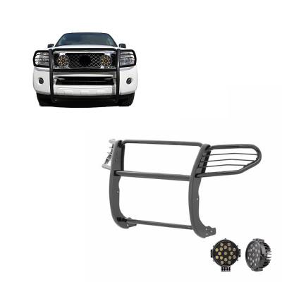 Black Horse Off Road - Black Horse 17A110200MA-PLB Black Grille Guard w/LED for Frontier/Pathfinder