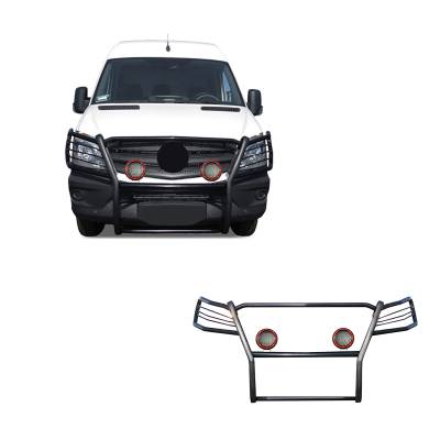 Black Horse Off Road - Black Horse 17D502MA-PLFR Black Grille Guard w/LED for Sprinter