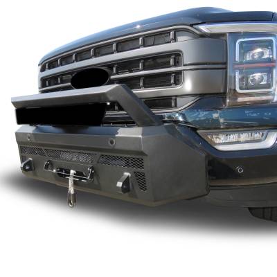 Black Horse Off Road - Black Horse AR3HD42NL Armour-3 HD Black Winch Bumper for 21-23 Ford F150