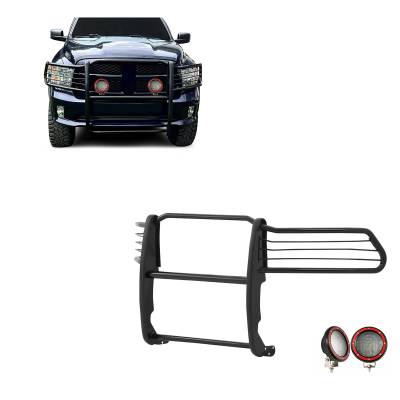 Black Horse Off Road - Black Horse 17DG109MA-PLFR Black Grille Guard w/LED for RAM 1500/Classic