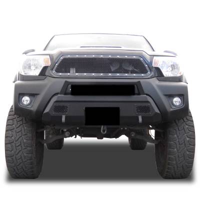 Black Horse Off Road - Black Horse AR3HD61NL Armour-3 HD Black Winch Bumper for 12-15 Toyota Tacoma