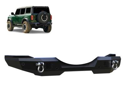 Black Horse Off Road - Black Horse ARB-FB22 Amour HD Black Rear Bumper for 21-25 Ford Bronco