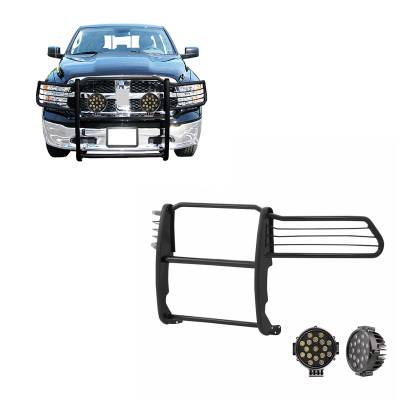 Black Horse Off Road - Black Horse 17DG109MA-PLB Black Grille Guard w/LED for RAM 1500/Classic
