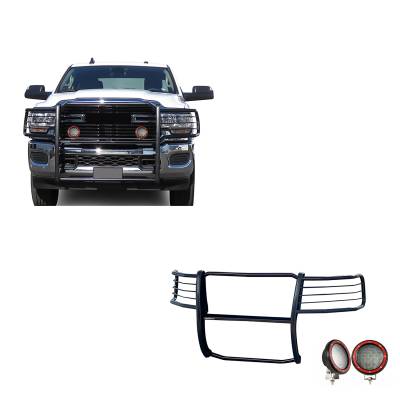 Black Horse Off Road - Black Horse 17DG113MA-PLFR Black Grille Guard w/LED for RAM 2500/3500