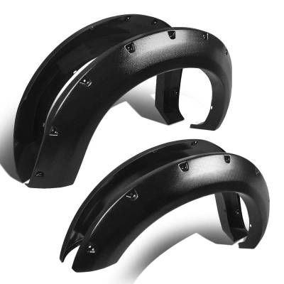 Black Horse Off Road - Black Horse FF-GMSIET Textured Fender Flares Black for 14-15 GMC Sierra 1500