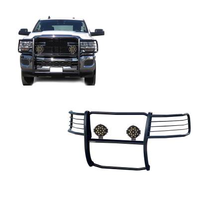 Black Horse Off Road - Black Horse 17DG113MA-PLB Black Grille Guard w/LED for RAM 2500/3500