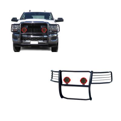 Black Horse Off Road - Black Horse 17DG113MA-PLR Black Grille Guard w/LED for RAM 2500/3500